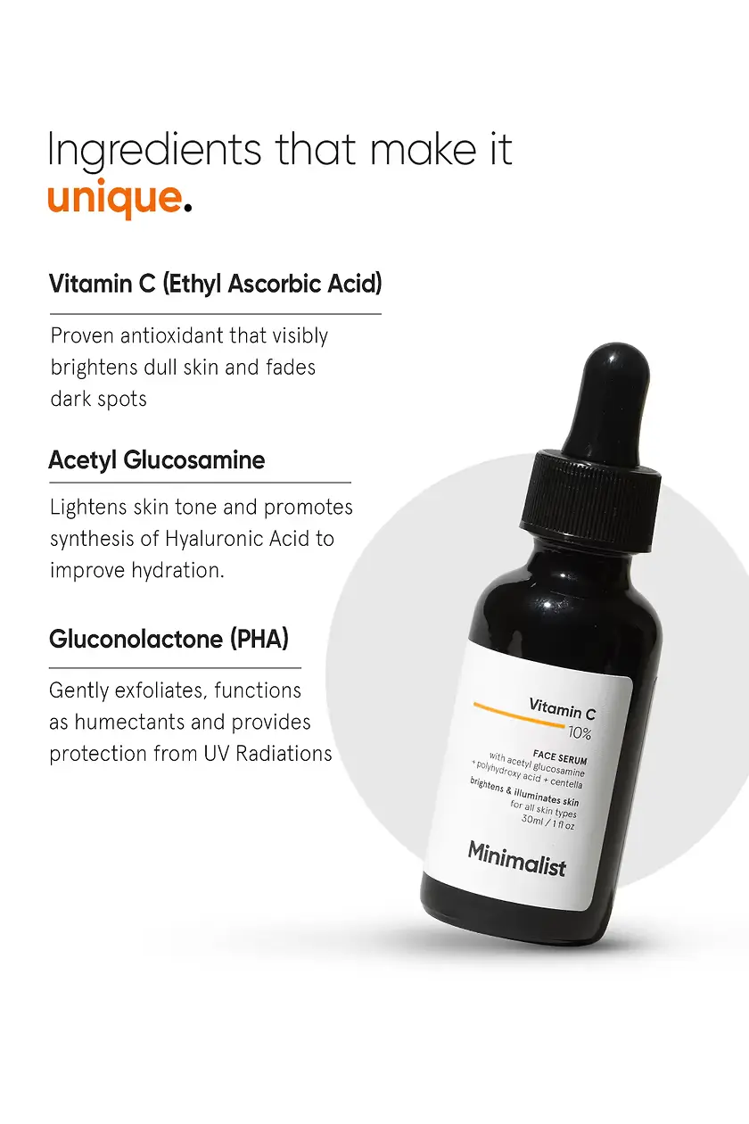 Picture of Minimalist 10% Vitamin C Face Serum for Glowing Skin (Beginner Friendly Potent Vitamin C Formula)