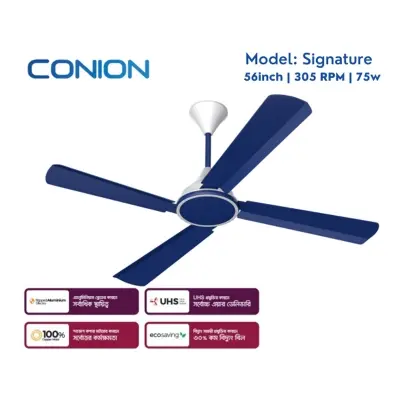 Picture of Conion Signature Ceiling Fan 56 inch, 4 Blades - Sparkling Blue, 07 years Guaranty Sparkling Blue