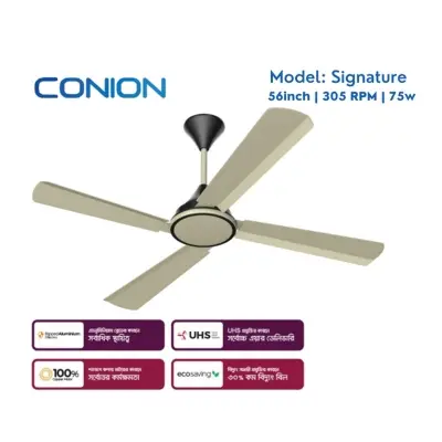 Picture of Conion signature ceiling fan 56 inch, 4 blades, color: Shiny Cream, 07 years Warranty Off White