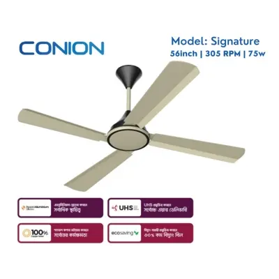 Picture of Conion Signature 56 inch ceiling fan, Off-white color, 04 blade, 07 Years Replacement Guaranty Off White