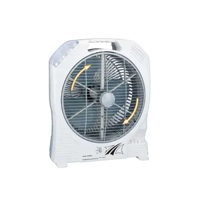 Picture of Sunca sf-399A , 14-Inch Rechargeable Box Fan With Bright Led Lights And Double Battery For Comfort During Hot Days White