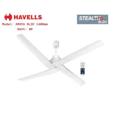 Picture of Havells Amaya 56 inch BLDC Ceiling fan with RF Type Remote, 40W, Made in India White