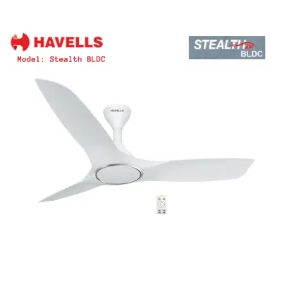 Picture of Havells Stealth Air Ceiling fan, Color: Pearl White, Size: 1200mm/ 48 inch, BLDC Technology, with Remote, Made in INDIA Pearl White