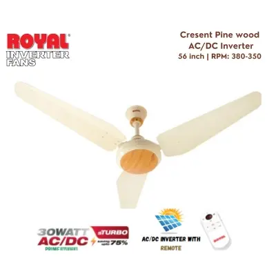 Picture of Royal Cresent ACDC Ceiling Fan 56 inch – BLDC Technology with RF Remote – Made in PAKISTAN PineWood