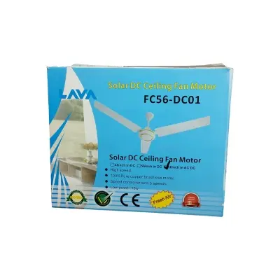 Picture of LAVA Dc 56 inch Solar ceiling fan with Regulator, Only 24w. 12v for DC White