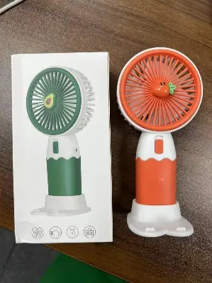 Picture of fruits & flower icon rechargable mini fan best quality (Multicolor)