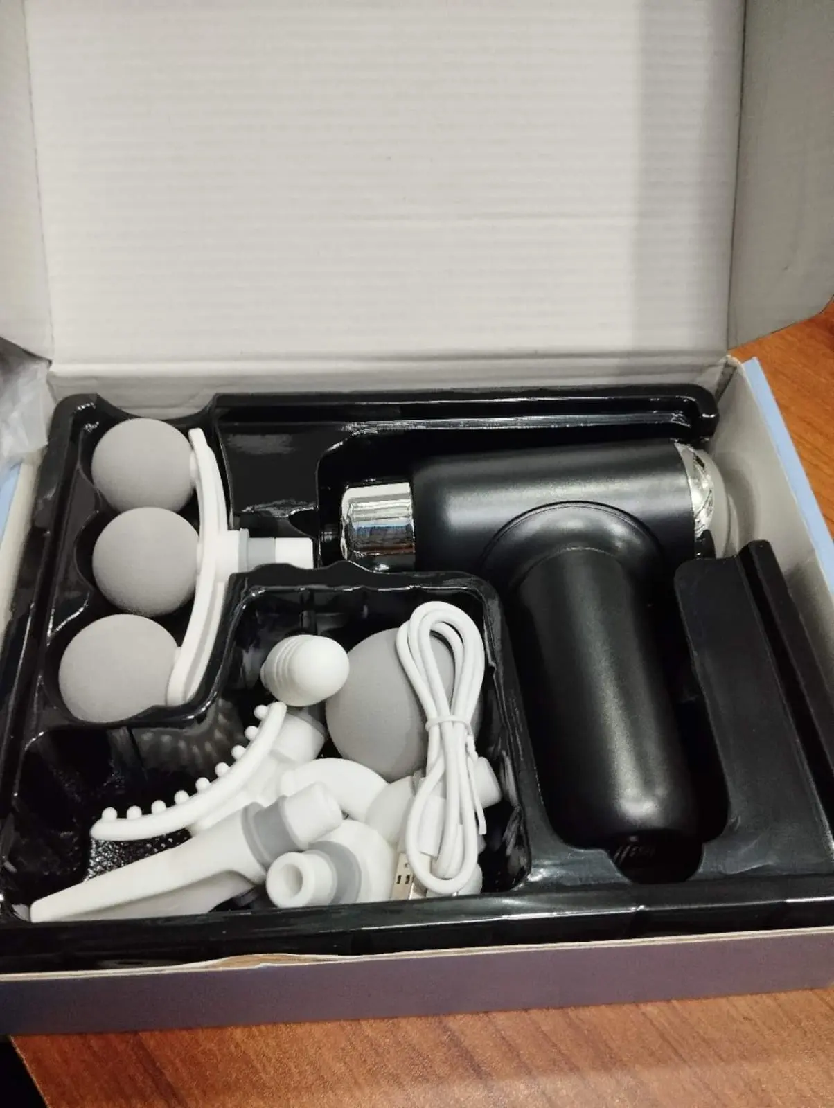 Picture of Mini Electric Massage Gun Portable Deep Tissue Massage Gun - Pain Relief USB Rechargeable Body Massager (Black)