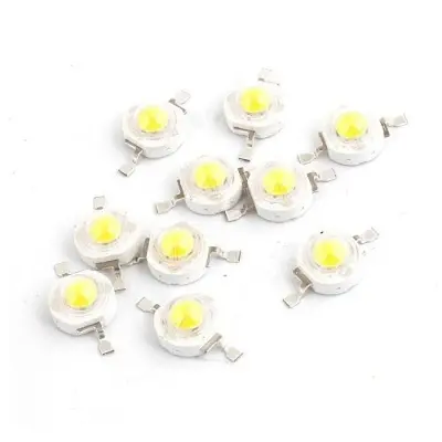 Picture of 20pcs 8mm Bead Diameter WHITE Color 1 Watt DC 3.7V Ultra Bright White 3W COB LED SMD Chip 3.7V LED Light Bulbs(White)
