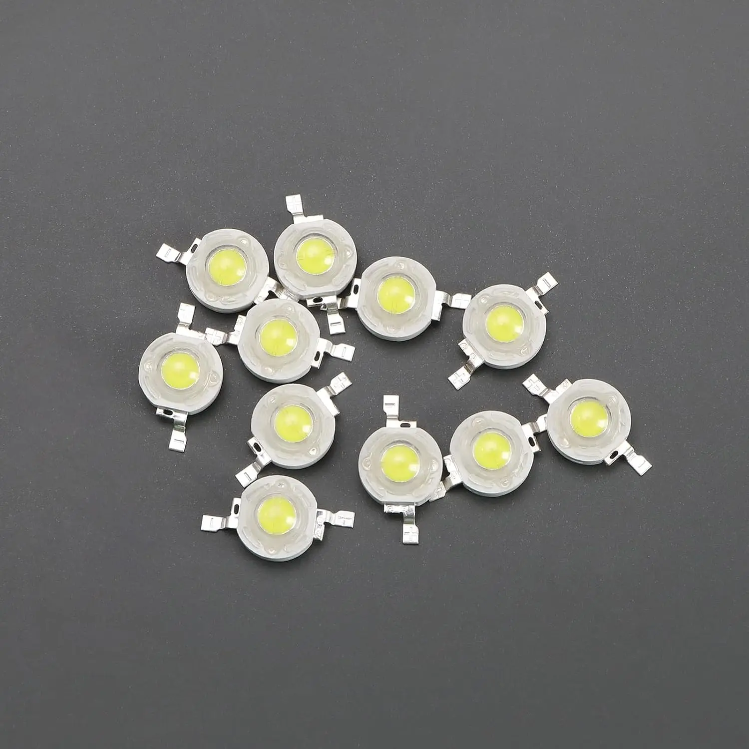 Picture of 20pcs 8mm Bead Diameter WHITE Color 1 Watt DC 3.7V Ultra Bright White 3W COB LED SMD Chip 3.7V LED Light Bulbs(White)