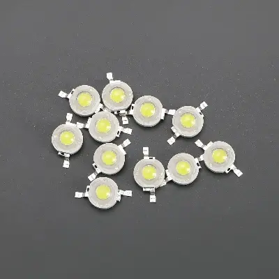 Picture of 20pcs 8mm Bead Diameter WHITE Color 1 Watt DC 3.7V Ultra Bright White 3W COB LED SMD Chip 3.7V LED Light Bulbs(White)