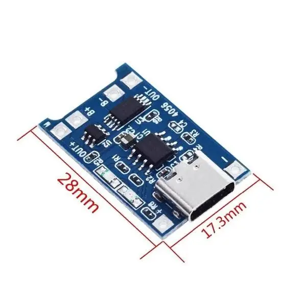 Picture of 2 x Type C TP4056 TP-4056 TP 4056 5V 1A  With Current Protection Charger Circuit Module For Li-ion Lithium Lipo 18650 AA AAA Battery Charging Circuit Board(Blue)