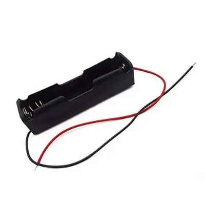 Picture of 3.7v 18650 Battery Holder Cage Single Black With Wire()