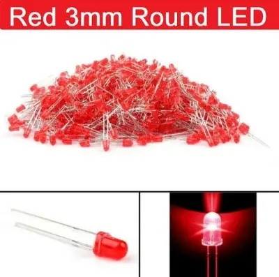 Picture of 100pcs 3mm Red Color Led Light Indicator Bulb Light Emitting Diode Round(Red)