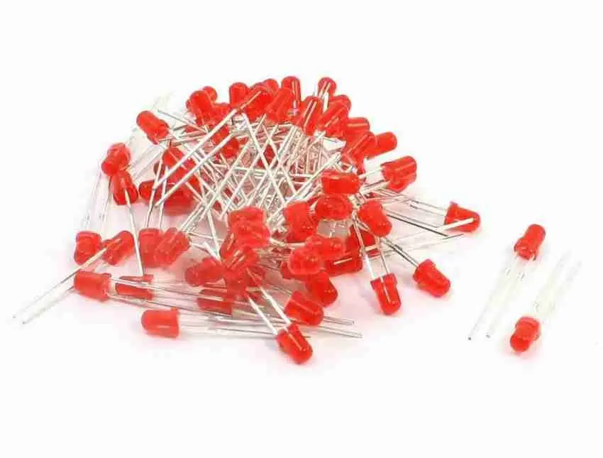 Picture of 100pcs 3mm Red Color Led Light Indicator Bulb Light Emitting Diode Round(Red)