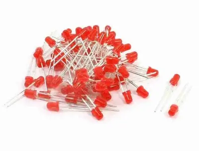 Picture of 100pcs 3mm Red Color Led Light Indicator Bulb Light Emitting Diode Round(Red)