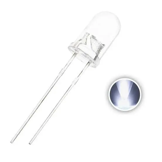 Picture of 50pcs 5mm White Color Led Light Round Shape Super Bright DC Led Bulbs(White)