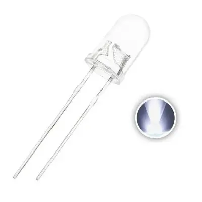 Picture of 50pcs 5mm White Color Led Light Round Shape Super Bright DC Led Bulbs(White)