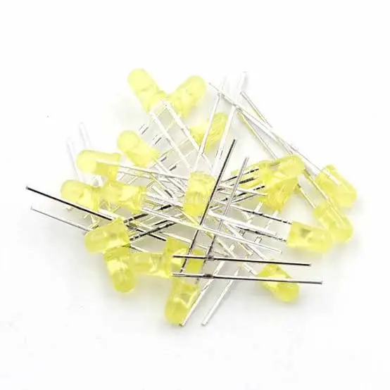 Picture of 100pcs 3mm Yellow Color Led Light Indicator Bulbs Light Emitting Diode Round(Yellow)