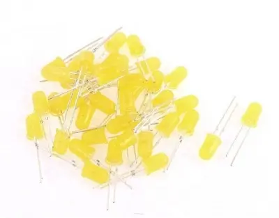 Picture of 50pcs 5mm Yellow Color LED Light Emitting Diode 3.2v Dc Light Bulbs(Yellow)