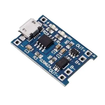 Picture of HW-107 TP4056  Micro USB Battery Charging Board 5V Charger Module 1A Lithium Battery with Protection(Blue)
