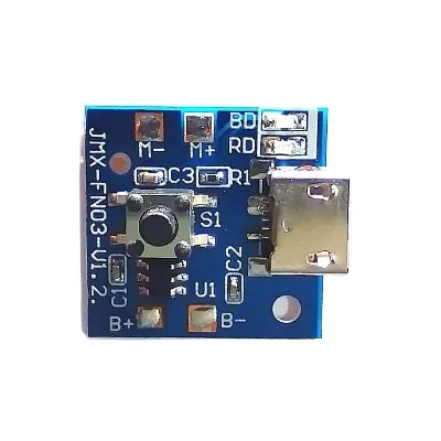 Picture of 2 Pcs Mini DC Rechargeable Fan Circuit Board with 3 Level Speed Control and LED Indicator(Blue)