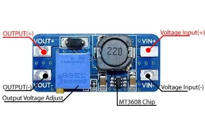 Picture of 2A DC-DC MT3608 Step Up Boost Module, Step Up Boost Converter Power Supply Voltage Regulator(Blue)