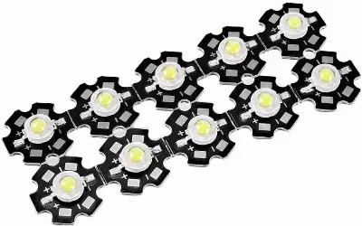 Picture of 5pcs 20mm Black PCB Plate White 3 Watt 3.7V Ultra Bright WHITE Color 3W LED SMD Chip 3V 3.7V Metal Plate Heat Sink Aluminum Base 20mm PCB DIY LED Light Bulbs(White)