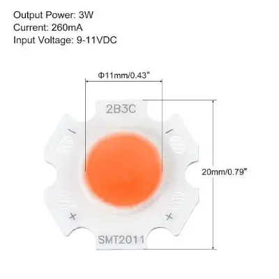 Picture of Red 3W LED SMD Chip DC 9-12V 2B3C With Metal Plate Heatsink Heat Sink Aluminum Base 20mm PCB DIY(Red)