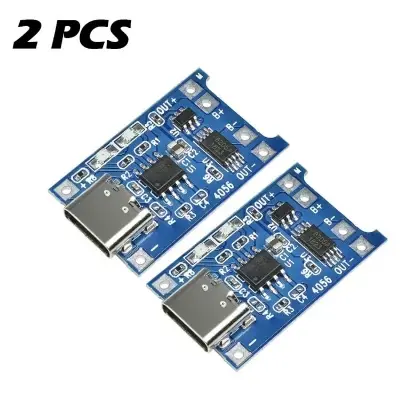 Picture of 2pcs Type C Tp4056 18650 Lithium Battery Charging Board Module Charger Modules TP 4056(Blue)
