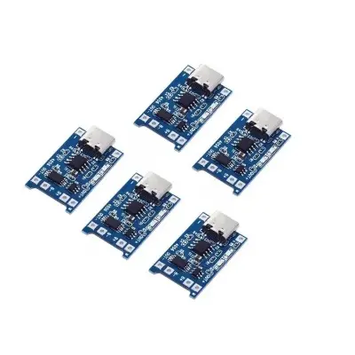 Picture of 5 x Type C TP4056 TP-4056 TP 4056 5V 1A Micro USB With Current Protection Charger Circuit Module Li-Ion Lithium Lipo 18650 AA AA Battery Charging Circuit Board Adapters(Blue)