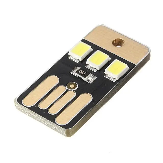 Picture of 2pcs Super Bright Mini USB Power LED Light Pocket Card Portable Keychain Night Light For Laptop PC Desktop Power Bank(Black)