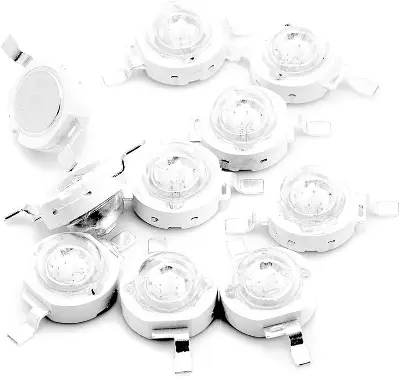 Picture of 10pcs 8mm Bead Diameter Green Color 3 Watt DC 3.7V Ultra Bright Green 3W COB LED SMD Chip 3.7V LED Light Bulbs(Green)