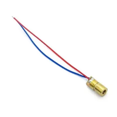 Picture of 650nm 6mm DC 5V 5mW Laser Dot Diode Module Red Copper Head(Red)