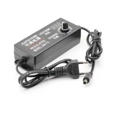 Picture of Adjustable Dc 3v-24V 5A Adapter With Led Voltmeter For Laptops, Notebooks Power Supply Ac 220V To Dc 3V-24V Lighting Power Supply For Led Light Dc Motor Audio Amplifier - Multi Plug(Black)