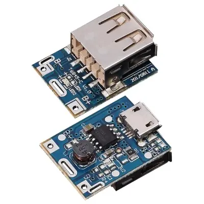 Picture of Mini Power Bank Circuit 5V Step Up Protection Board Boost Power Module Micro USB Port Li-ion 18650 Battery Charger Board(Blue)