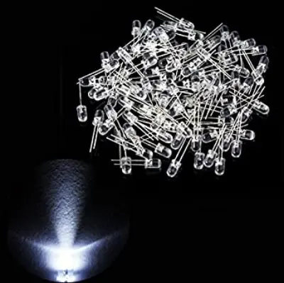 Picture of 100pcs 3mm White Led Light Indicator Bulb Light Emitting Diode Round(White)