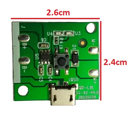 Picture of Mini DC Rechargeable Fan Circuit Board with 3 Level Speed Control and LED Indicator Large(Green)