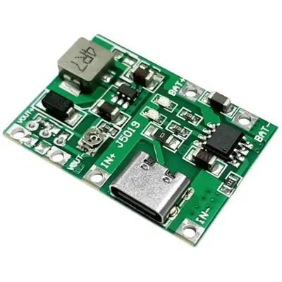 Picture of Type C 3.7V to 12V 9V 5V 2A Adjustable Step Up 18650 Lithium Battery Charging DC to DC Step Up Boost Up J5019 Mini UPS Kit(Green)