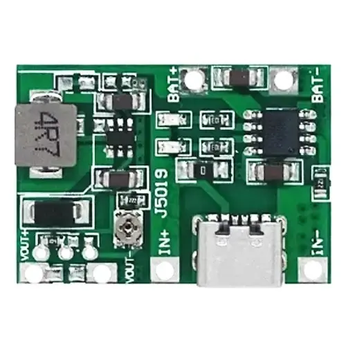 Picture of Type C 3.7V to 12V 9V 5V 2A Adjustable Step Up 18650 Lithium Battery Charging DC to DC Step Up Boost Up J5019 Mini UPS Kit(Green)