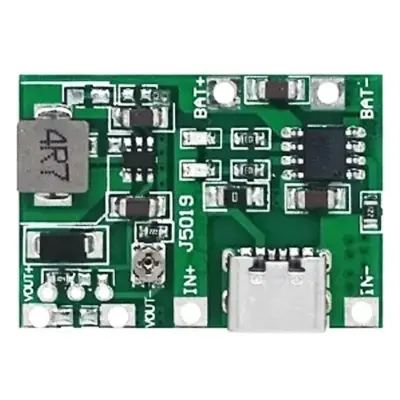 Picture of Type C 3.7V to 12V 9V 5V 2A Adjustable Step Up 18650 Lithium Battery Charging DC to DC Step Up Boost Up J5019 Mini UPS Kit(Green)