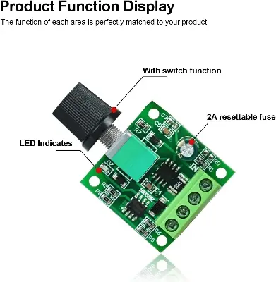 Picture of PWM Motor Speed Controller DC 1.8V To 12V 2A Motor 0~100% Adjustable Drive Module(Green)