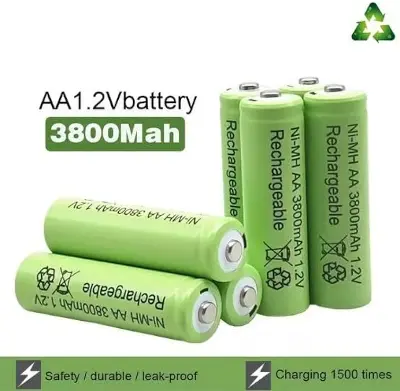 Picture of 2pcs AA Batteries, 1.2V Ni-MH Rechargeable Battery-3800 mAh Green(Green)