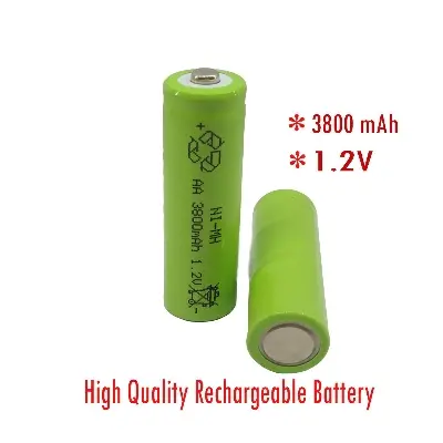 Picture of 2pcs AA Batteries, 1.2V Ni-MH Rechargeable Battery-3800 mAh Green(Green)