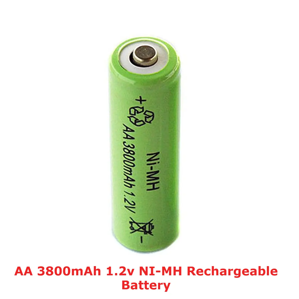 Picture of 2pcs AA Batteries, 1.2V Ni-MH Rechargeable Battery-3800 mAh Green(Green)