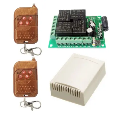 Picture of 12V DC RF 4 Channel 315MHz Wireless Remote Controller Switch Module with 200 Meters Working Range(Green)