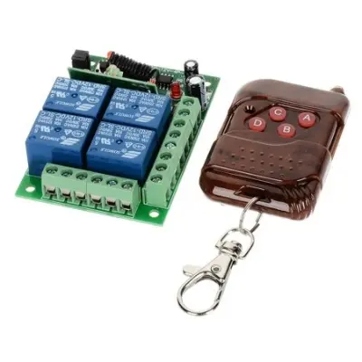 Picture of 12V DC RF 4 Channel 315MHz Wireless Remote Controller Switch Module with 200 Meters Working Range(Green)