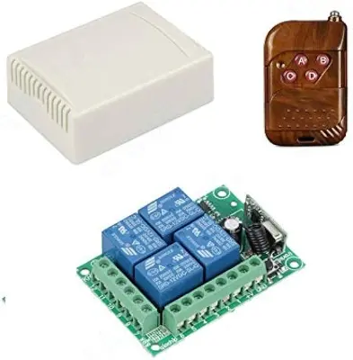 Picture of 12V DC RF 4 Channel 315MHz Wireless Remote Controller Switch Module with 200 Meters Working Range(Green)