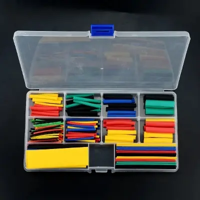Picture of Box 164Pcs Insulation Heat Shrink Tube Assortment Wire Cable Sleeve Kit Heat Shrink Tube Diy 5 Color Connector Repair - Multi Plug(Multicolor)