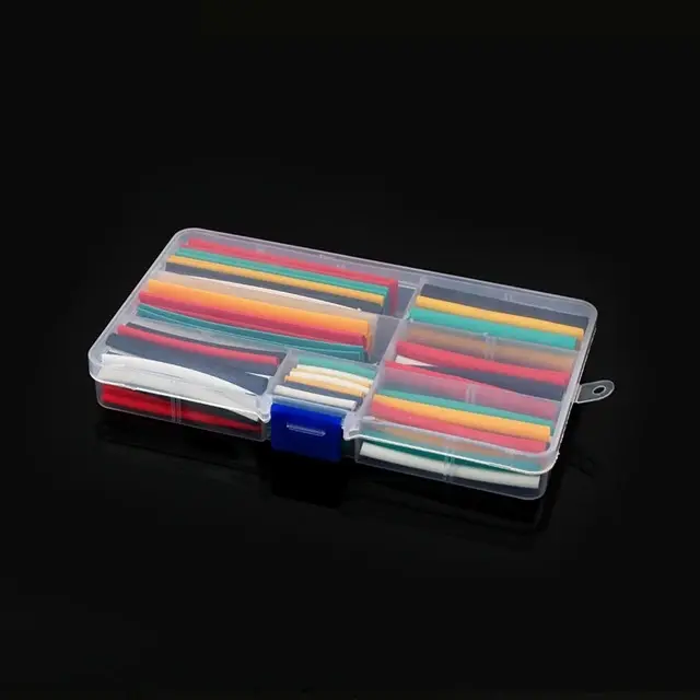 Picture of Box 164Pcs Insulation Heat Shrink Tube Assortment Wire Cable Sleeve Kit Heat Shrink Tube Diy 5 Color Connector Repair - Multi Plug(Multicolor)