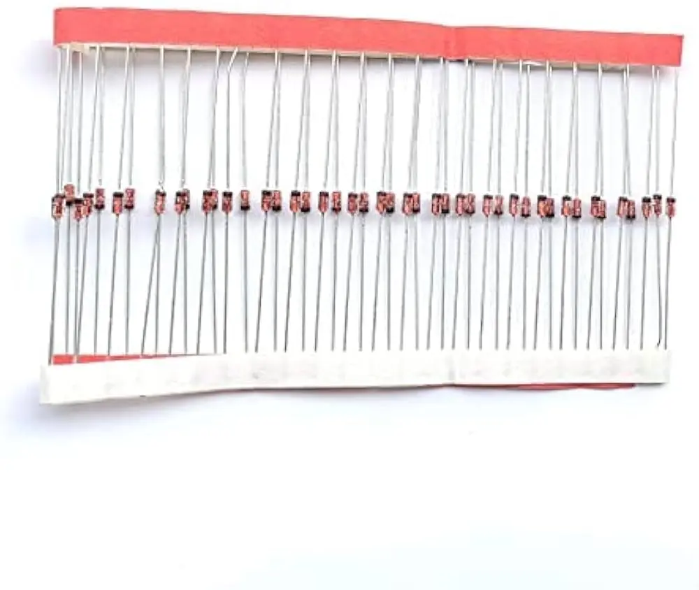 Picture of 25Pcs - 4148 1/2Watt Zener Diode 0.5W 1/2W 1N4148 Through Hole Voltage Regulator Zener Diodes DO-35 DIP Values Assortment Kit(Multicolor)